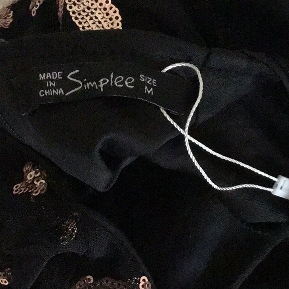 Simplee Sequin Dress with thigh split & low tie back NWOT - Picture 9 of 9